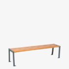banqueta de acero y madera para exterior LEO02150
