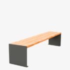 banqueta de acero y madera para exterior LEO02165