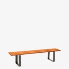 banqueta de acero y madera para exterior LEO02180 1