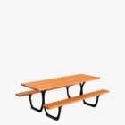 mesas picnic de acero y madera para exterior LEO02275
