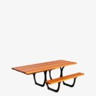 mesas picnic de acero y madera para exterior LEO02280